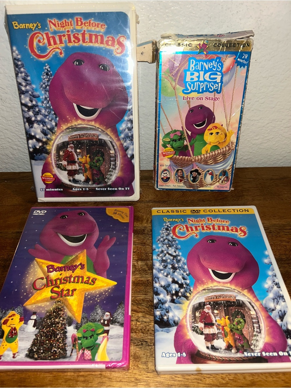 Barney VHS/DVD Lot - Purple Barney Christmas Titles